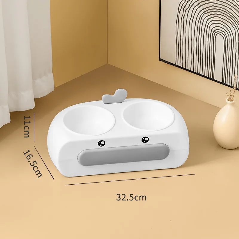 Duck-Shaped Double Pet Food and Water Bowl