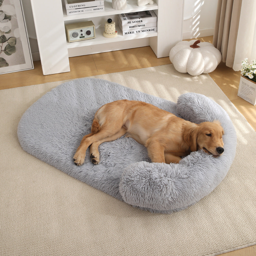Plush Pet Bed With Warm Cushion
