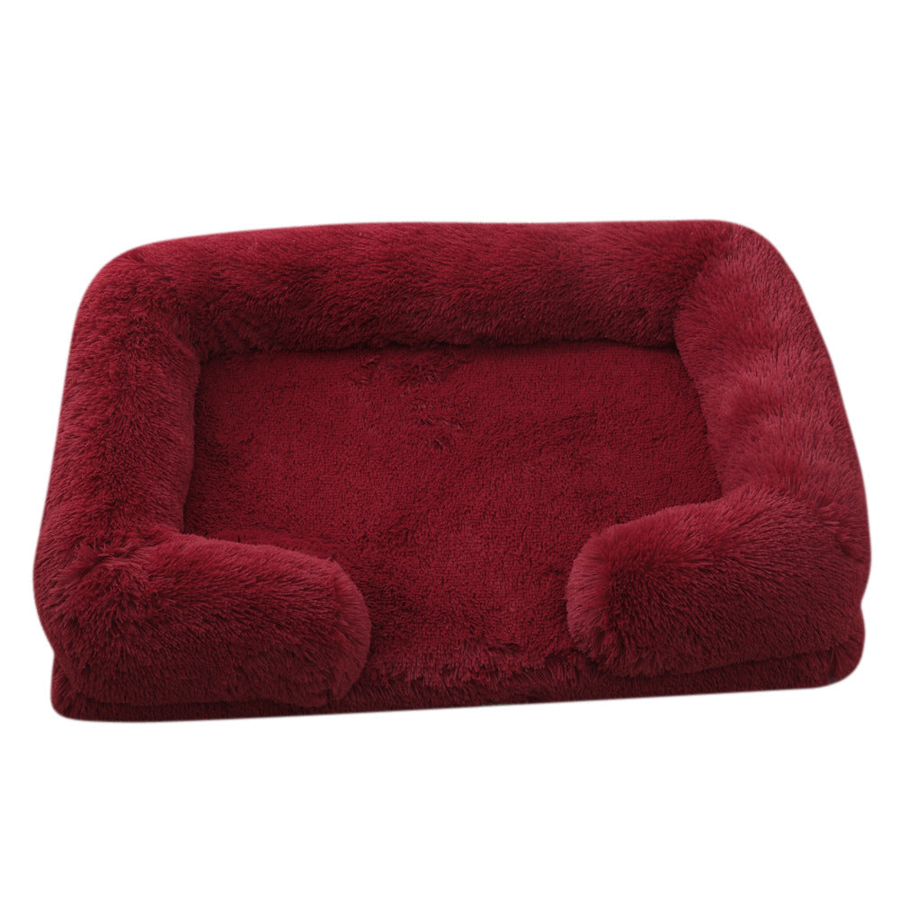 Plush Round Pet Bed Warm Winter Cushion