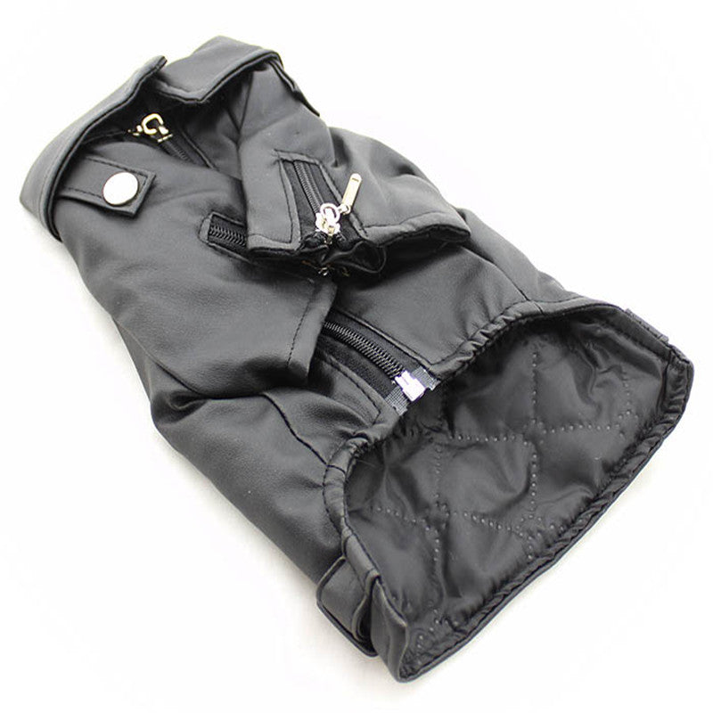 Embroidered Eagle Leather Pet Jacket