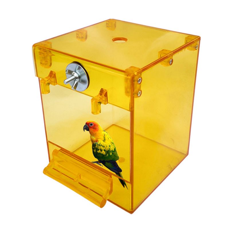 Pet Transparent External Bird Bath Square Basin Tray