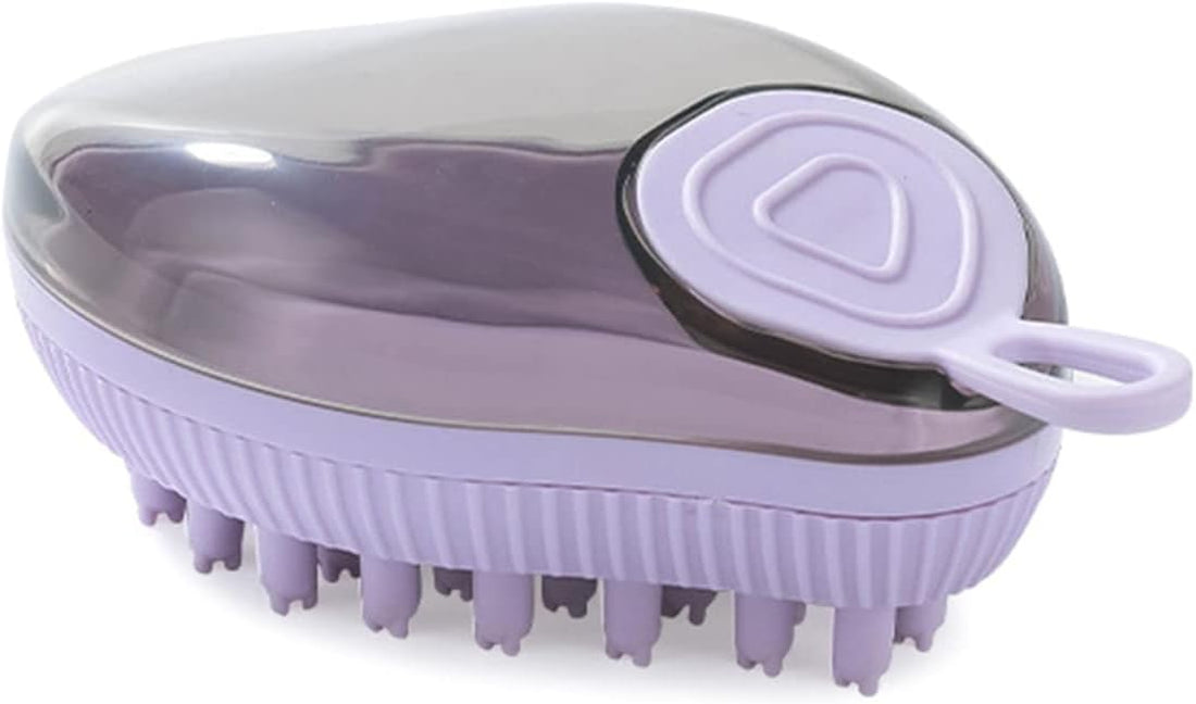 Silicone Pet Bath Brush With Soap Dispenser And Massager