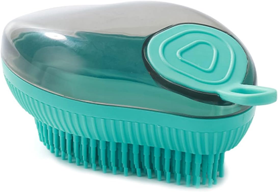 Silicone Pet Bath Brush With Soap Dispenser And Massager