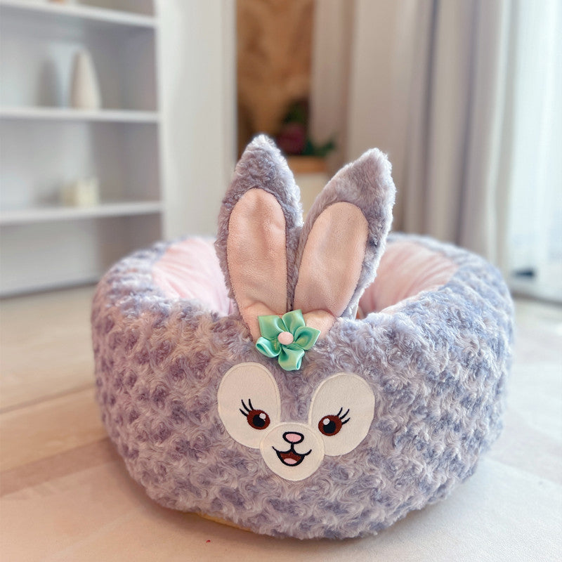Cartoon Plush Round Pet Nest Four Seasons Bed
