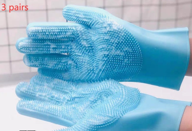 Silicone Pet Grooming Brush And Bath Massage Gloves