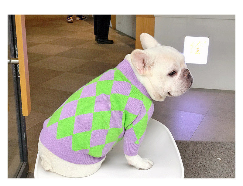 Trendy Plaid Pet Sweater