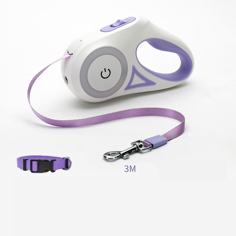 Retractable Pet Leash With Collar And LED Spotlight