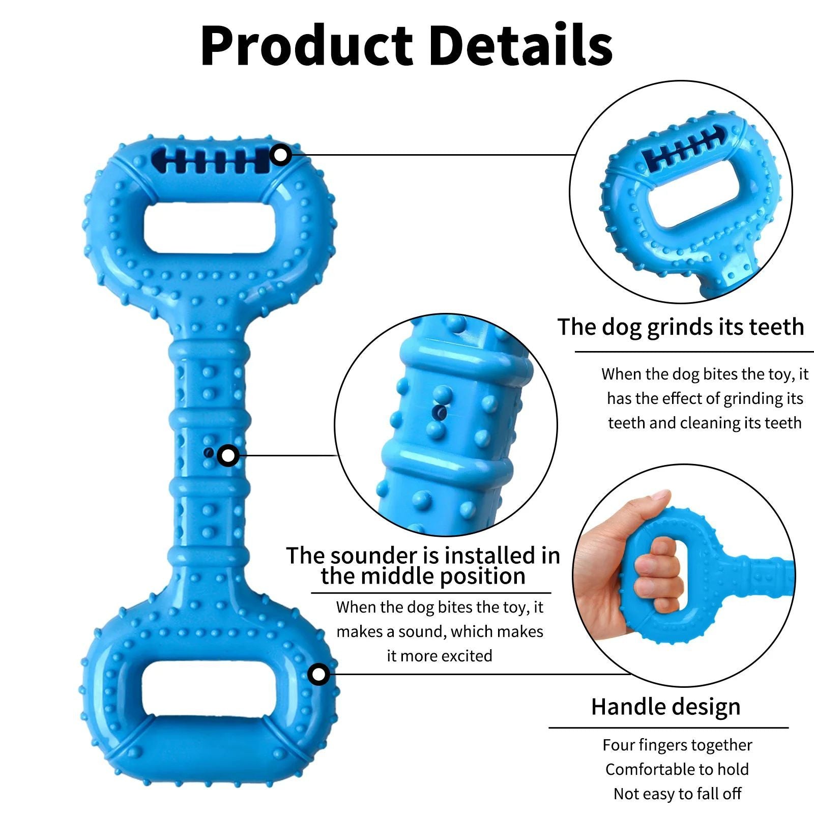 Long-Lasting Interactive Pet Chew Bone With Pull Band