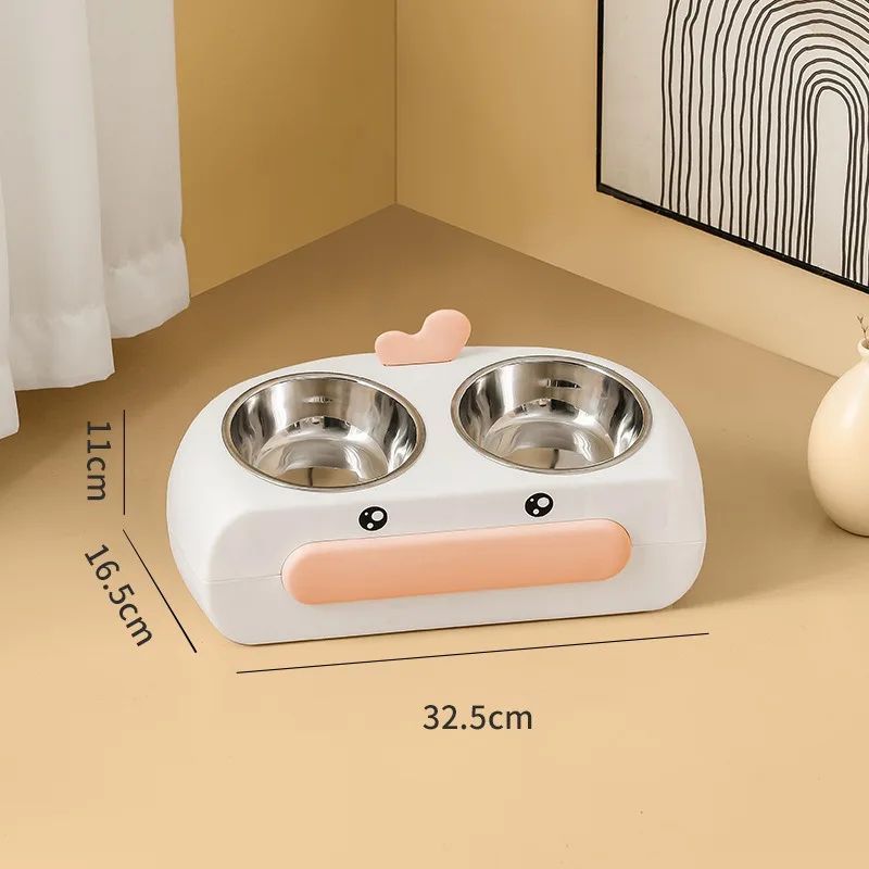 Duck-Shaped Double Pet Food and Water Bowl