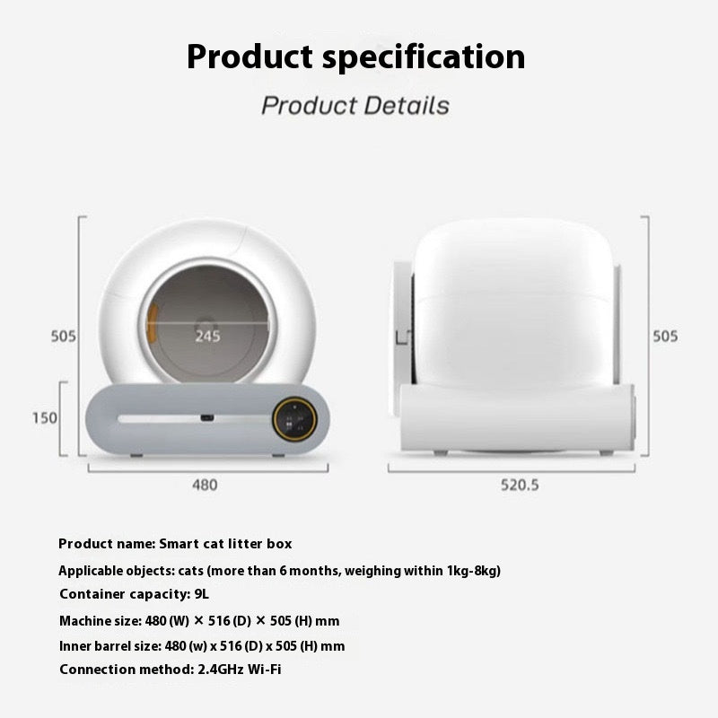 Pet Automatic Smart Litter Box Self-Cleaning Toilet