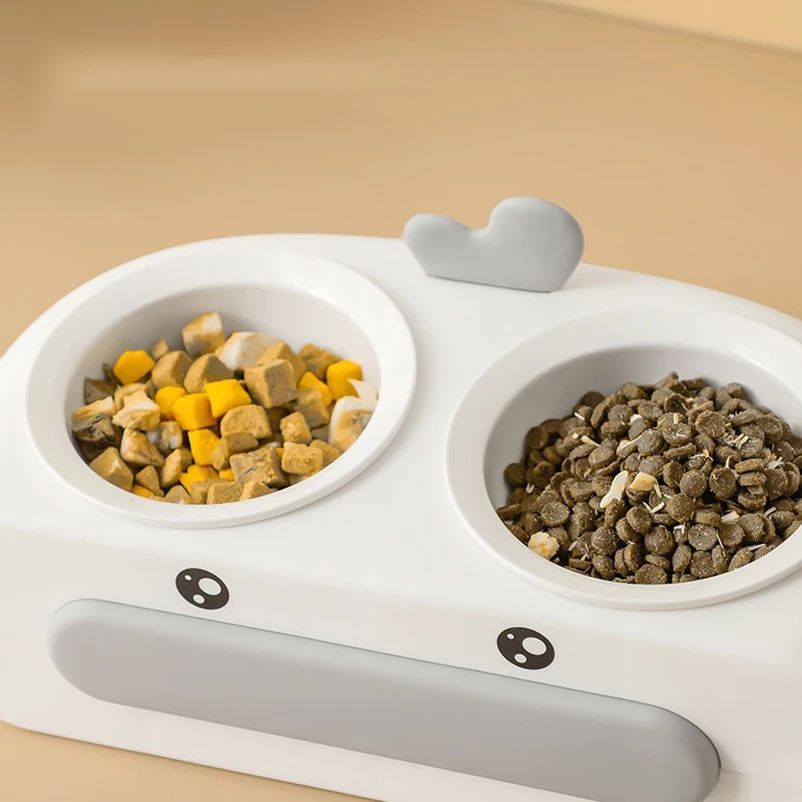 Duck-Shaped Double Pet Food and Water Bowl