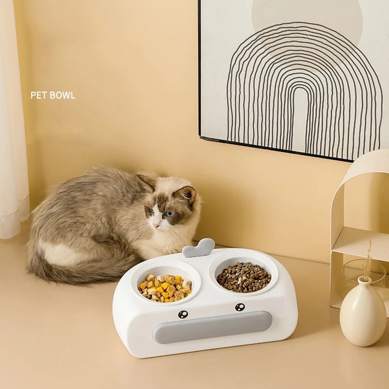 Duck-Shaped Double Pet Food and Water Bowl