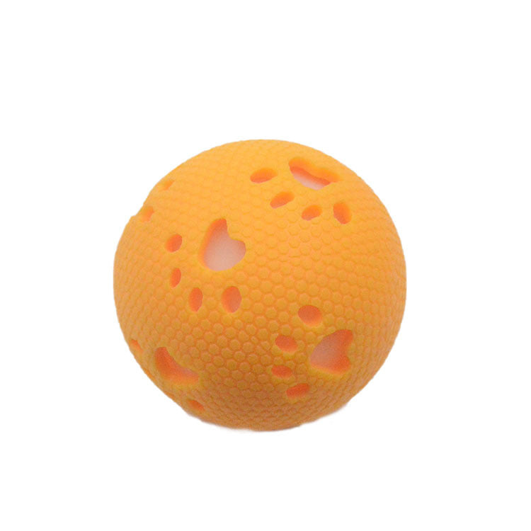 Pet TPR Hollow Footprint Luminous Ball Interactive Toy
