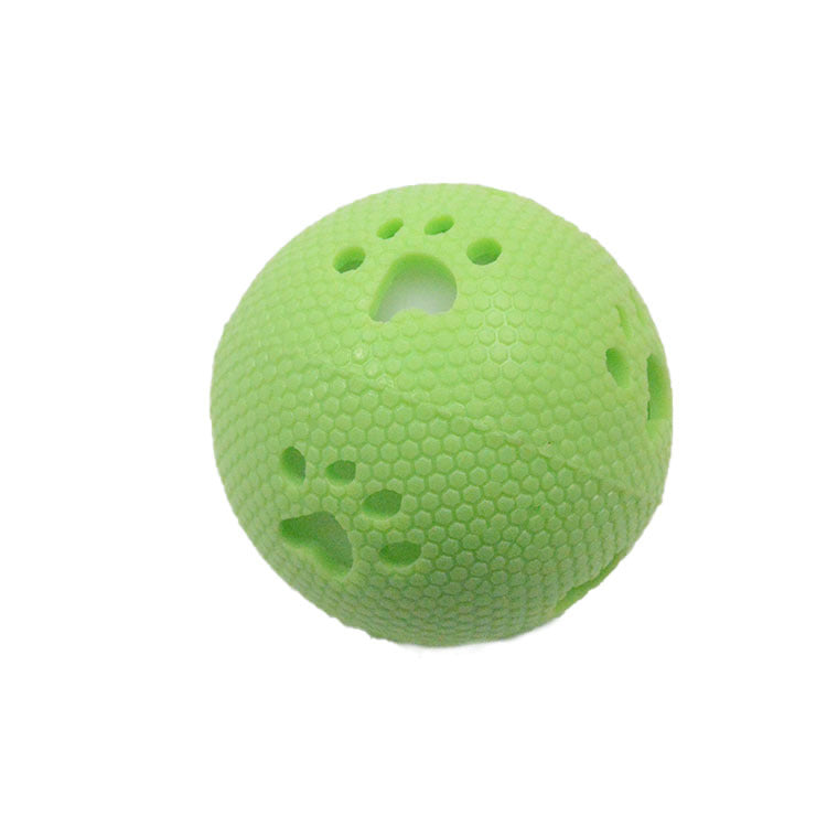 Pet TPR Hollow Footprint Luminous Ball Interactive Toy