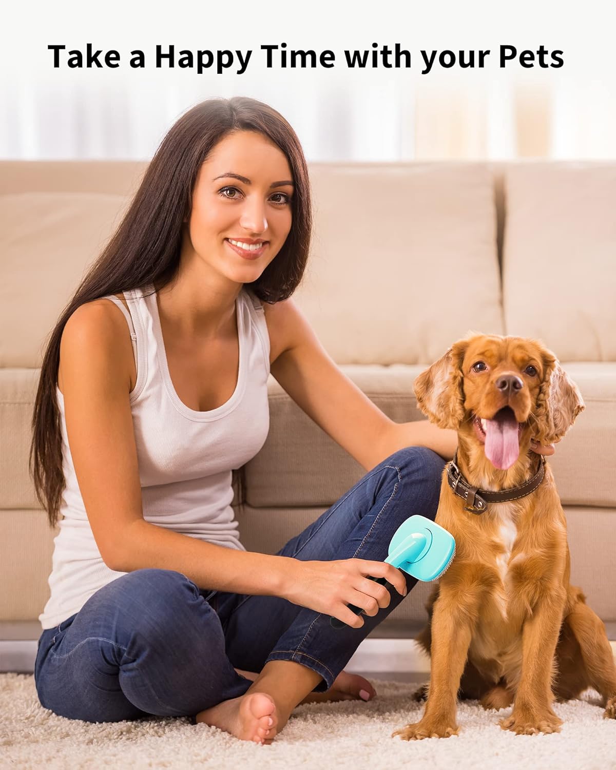 Pet Grooming Brush Shedding Hair Removal Tool