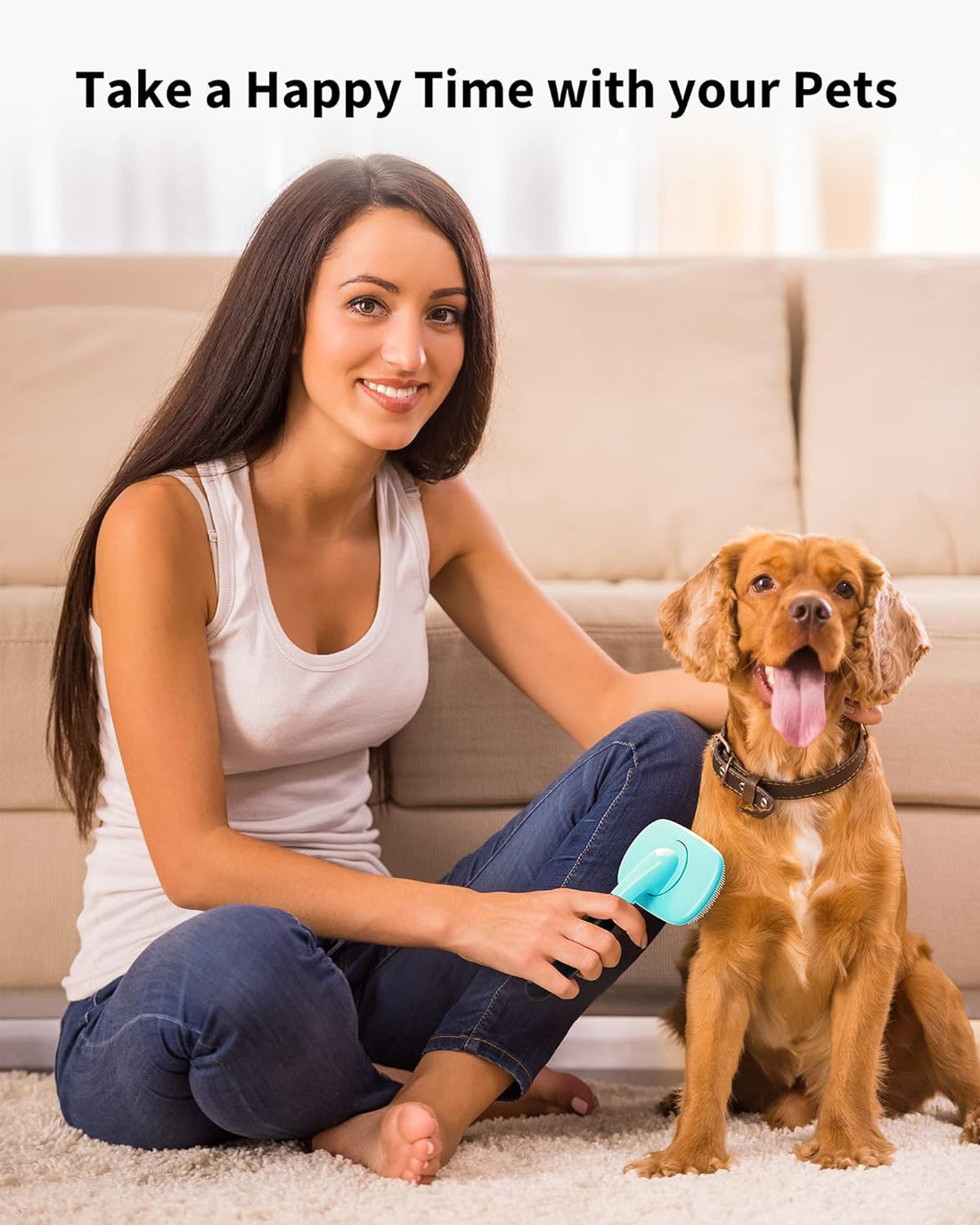 Pet Grooming Brush Shedding Hair Removal Tool