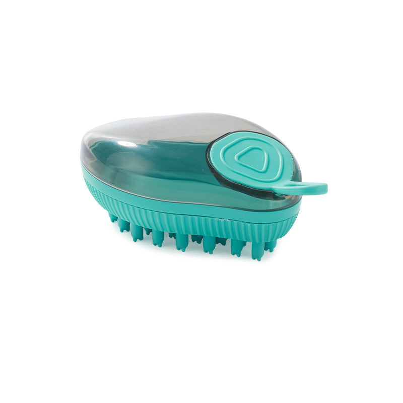 Silicone Pet Bath Brush With Soap Dispenser And Massager