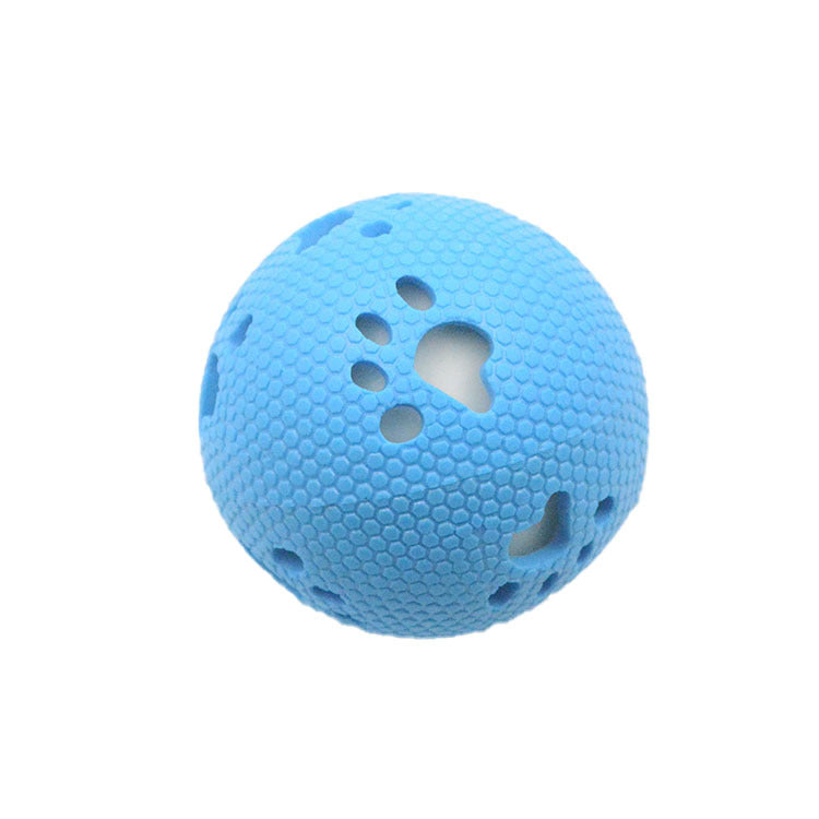 Pet TPR Hollow Footprint Luminous Ball Interactive Toy