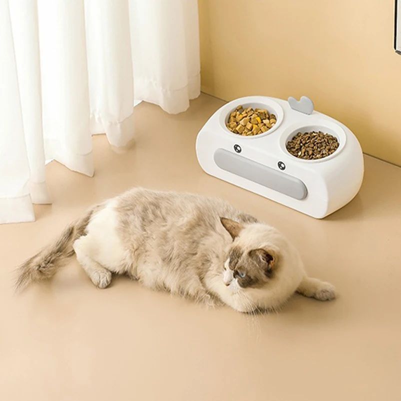 Duck-Shaped Double Pet Food and Water Bowl