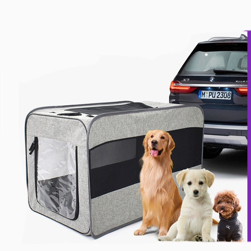 Portable Foldable Pet Travel Carrier Bag With Safety Zippers