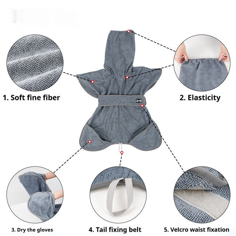 Cotton Absorbent Pet Bath Towel Quick Dry