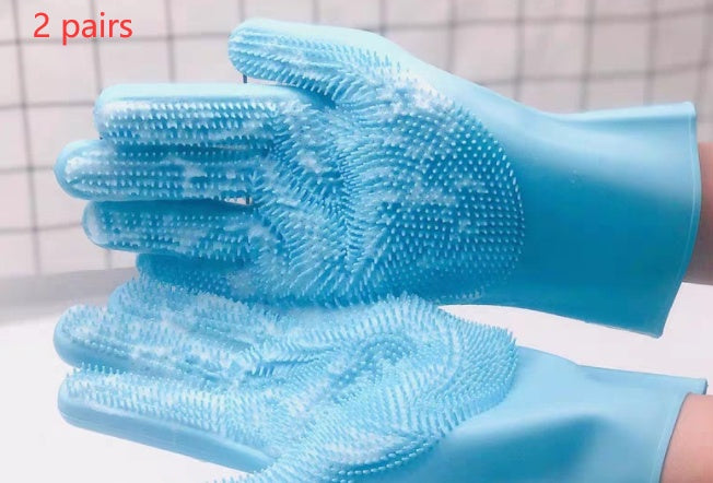 Silicone Pet Grooming Brush And Bath Massage Gloves