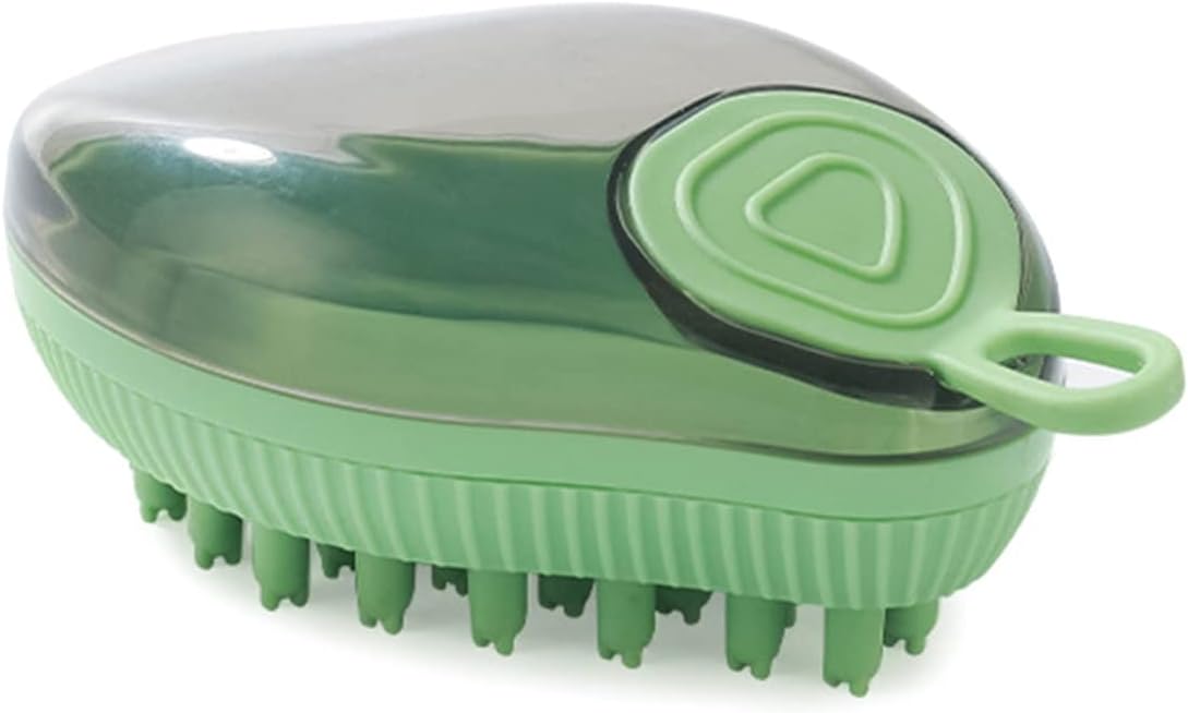 Silicone Pet Bath Brush With Soap Dispenser And Massager