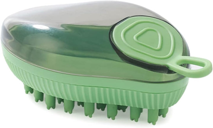 Silicone Pet Bath Brush With Soap Dispenser And Massager
