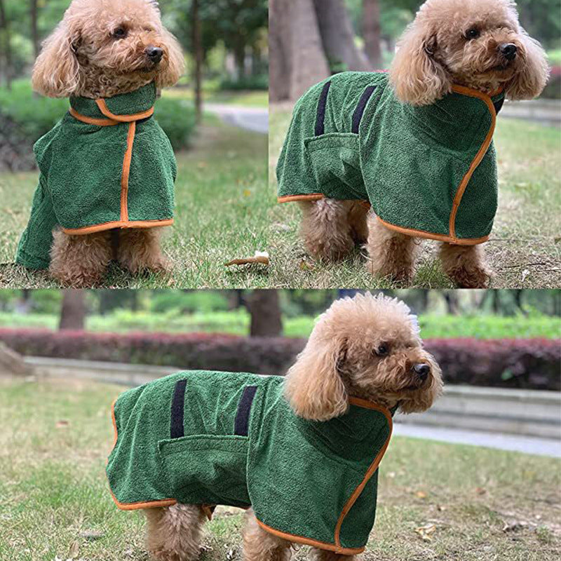 Fast Drying Microfiber Pet Bathrobe Absorbent Grooming Coat