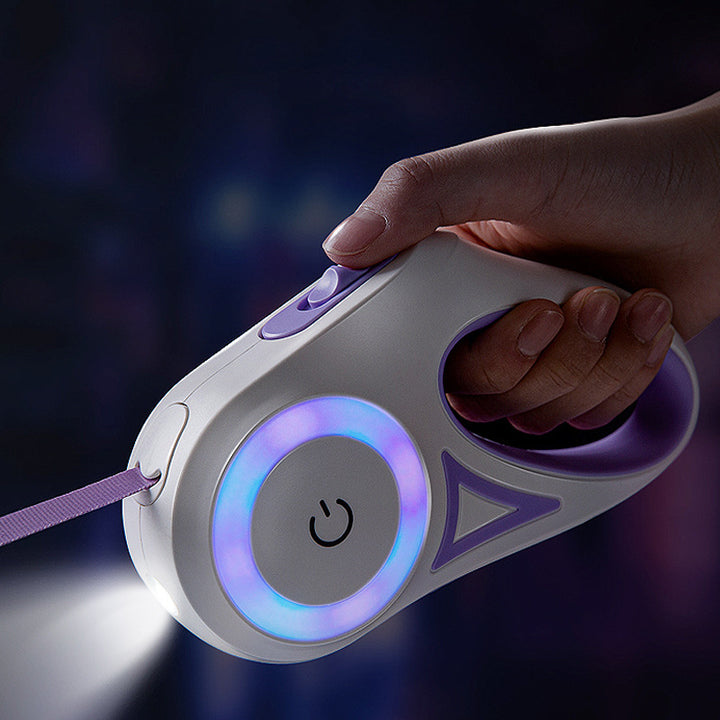 Retractable Pet Leash With Collar And LED Spotlight