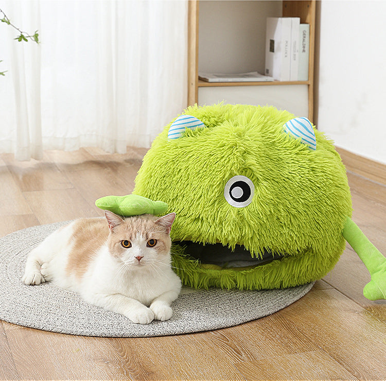 Machine Washable Fluffy Round Calming Pet Bed