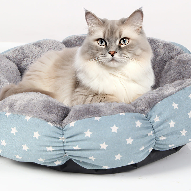 Calming Donut Round Pet Bed Fluffy Indoor Cushion