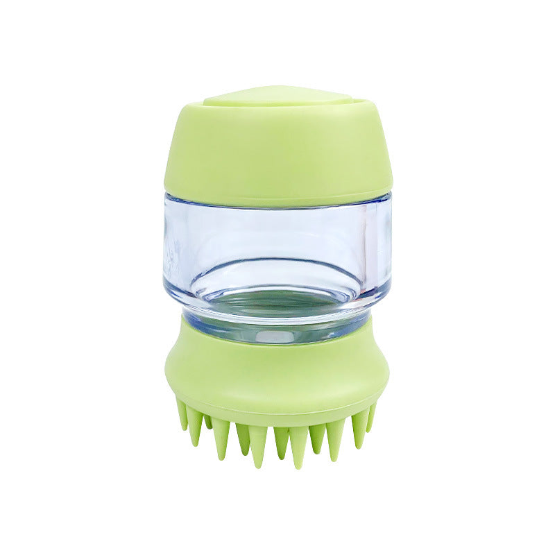Silicone Pet Bath Grooming Brush With Shampoo Dispenser