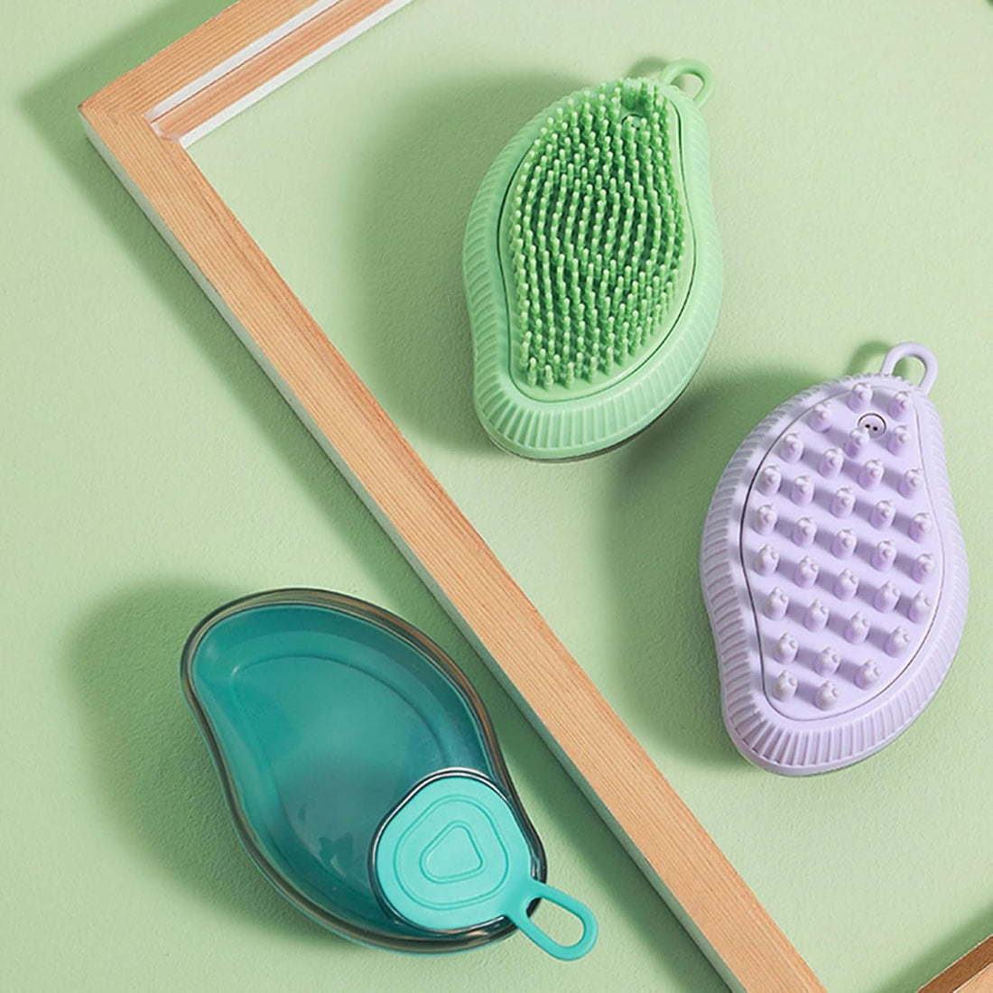 Silicone Pet Bath Brush With Soap Dispenser And Massager
