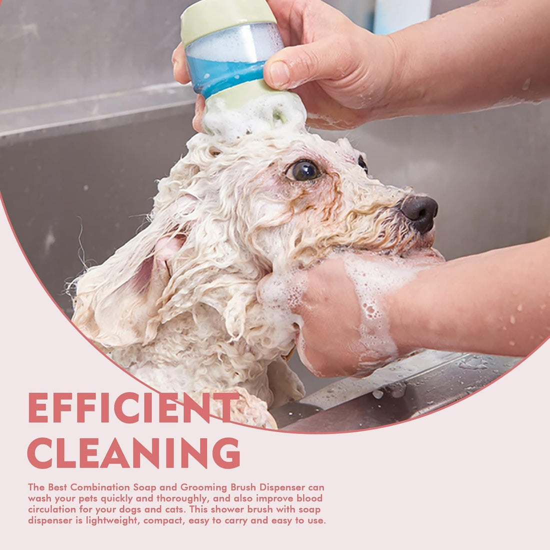 Silicone Pet Bath Grooming Brush With Shampoo Dispenser