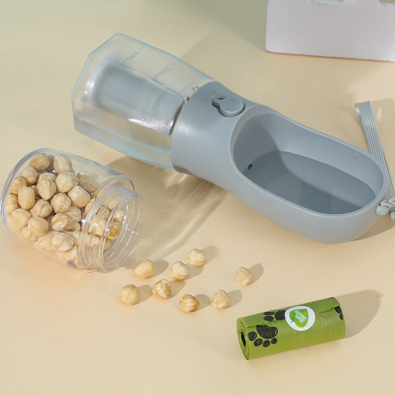Portable Three In One Pet Water Cup Food Container Dispenser