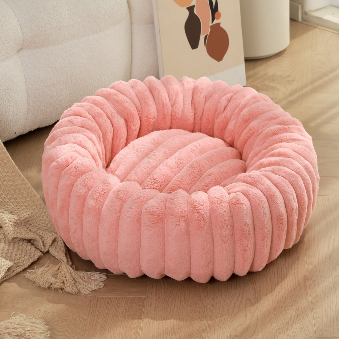 High Weight Plush Pet Bed Warm Round Nest