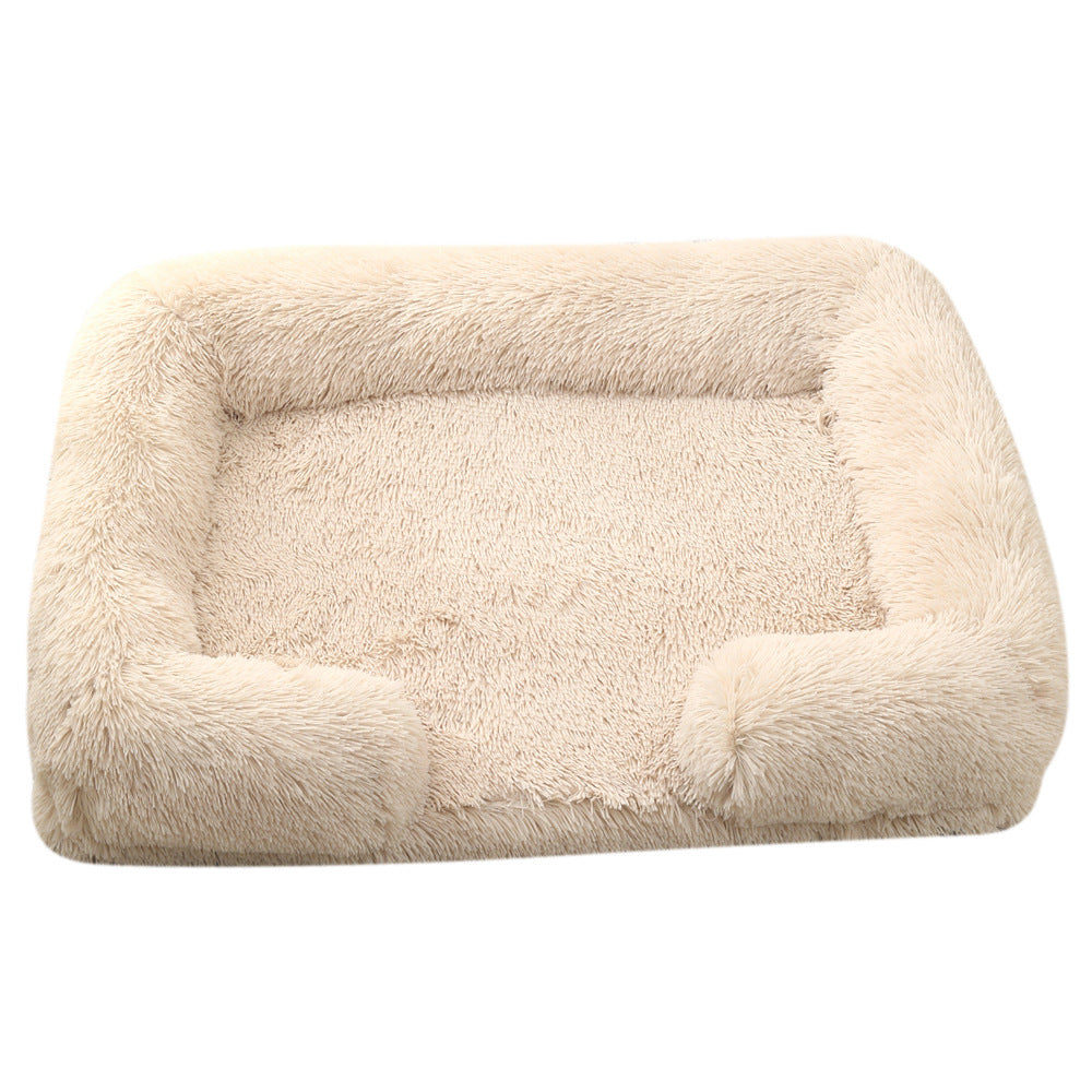 Plush Round Pet Bed Warm Winter Cushion