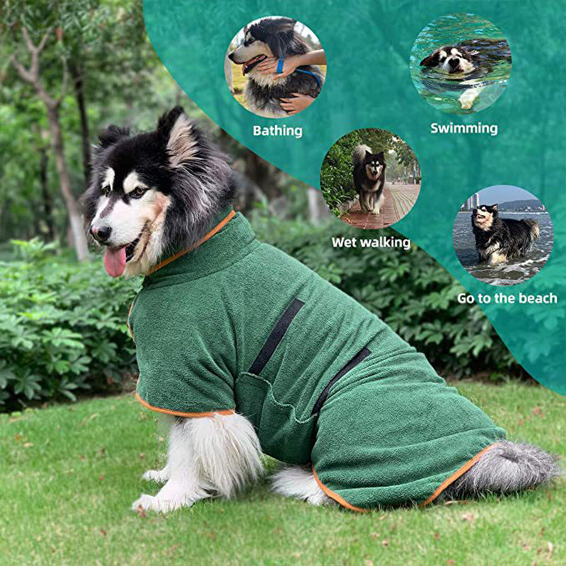 Fast Drying Microfiber Pet Bathrobe Absorbent Grooming Coat