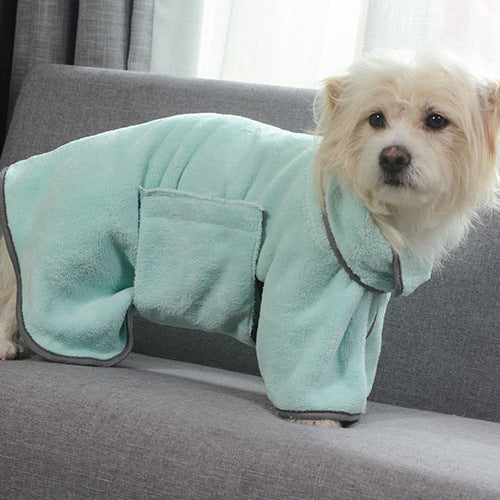 Pet Quick Dry Microfiber Absorbent Bath Towel Bathrobe