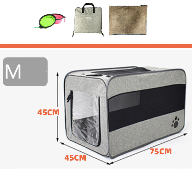 Portable Foldable Pet Travel Carrier Bag With Safety Zippers