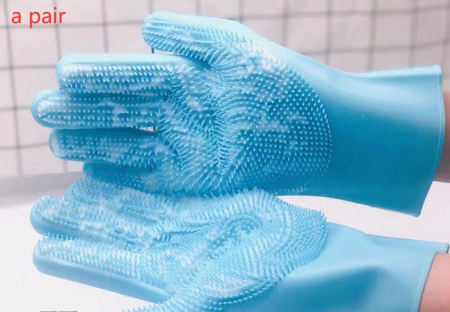 Silicone Pet Grooming Brush And Bath Massage Gloves