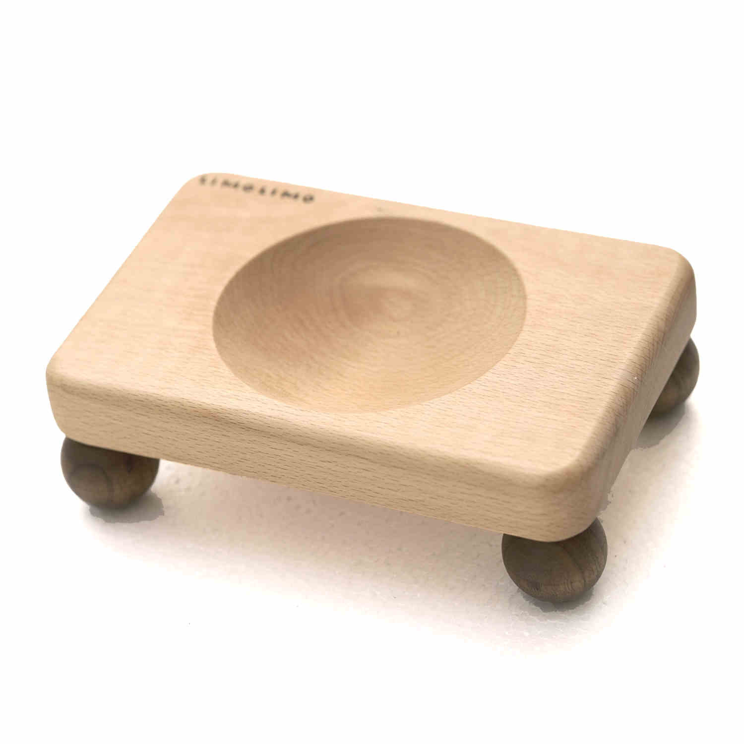 Solid Wood Pet Bowl With Ceramic Insert
