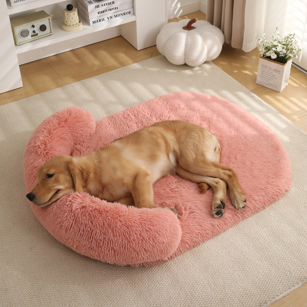 Plush Pet Bed With Warm Cushion
