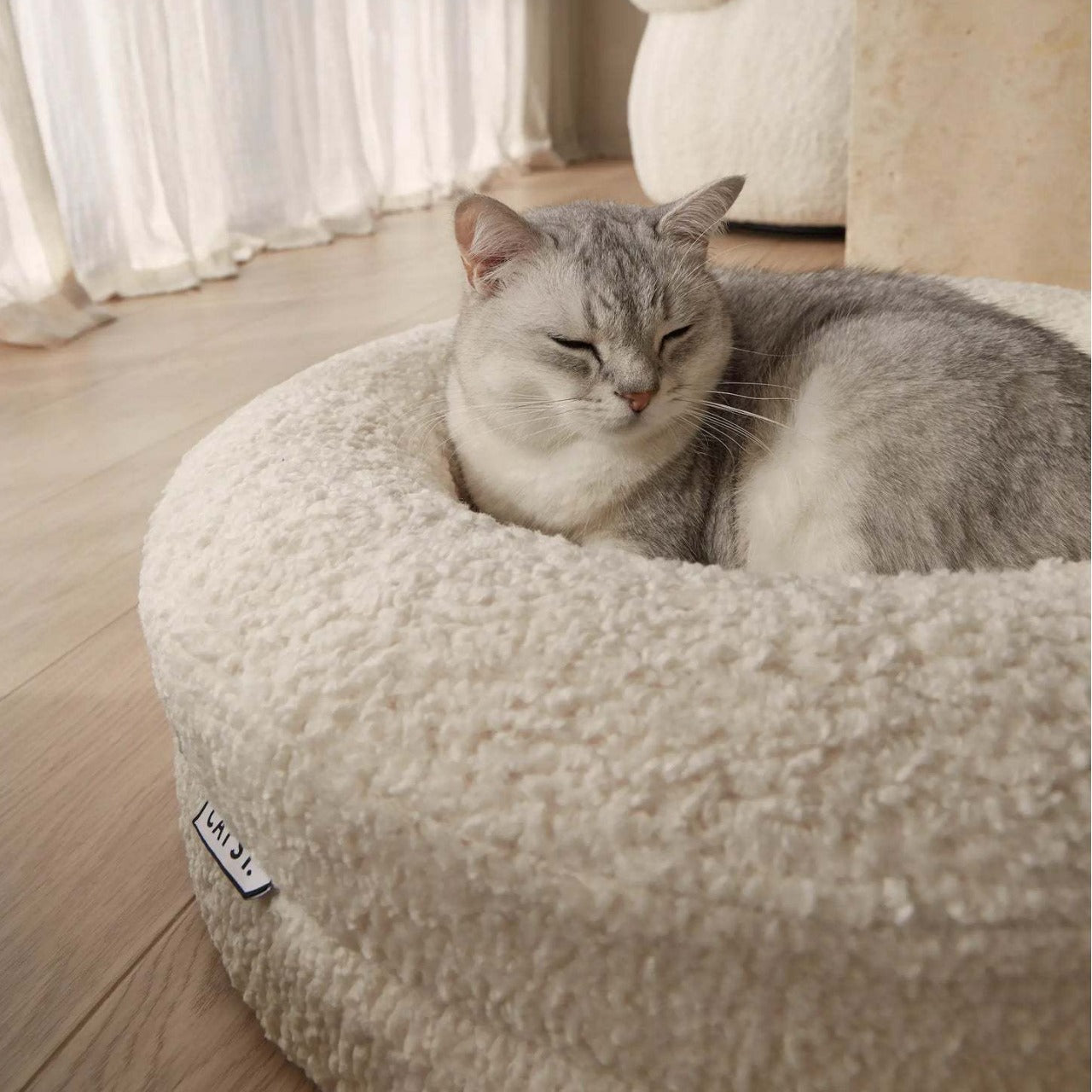 Solid Color Round Pet Bed Comfortable Nest