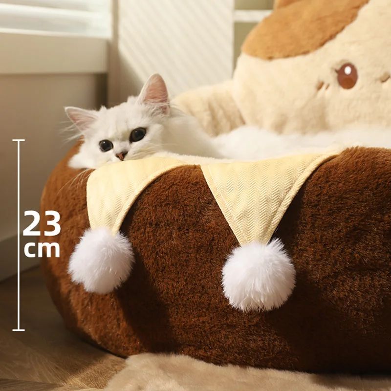 Round Pet Bed Soft Warm Cushion Mattress