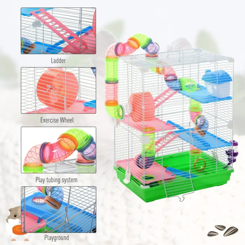 Pet Five Tier Hamster Cage Portable Travel Carrier