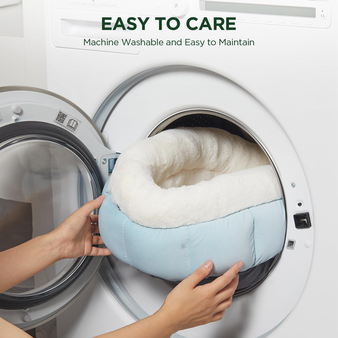 Round Donut Pet Bed Washable Anti-Slip Small Bed