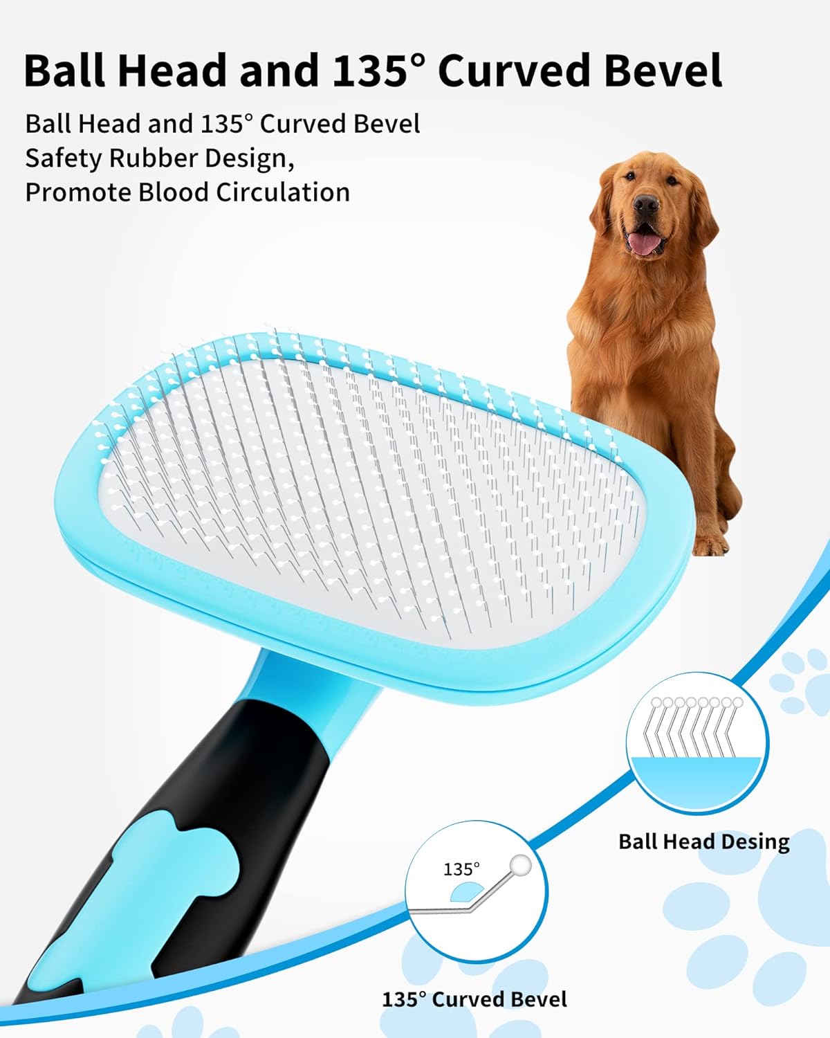 Pet Grooming Brush Shedding Hair Removal Tool