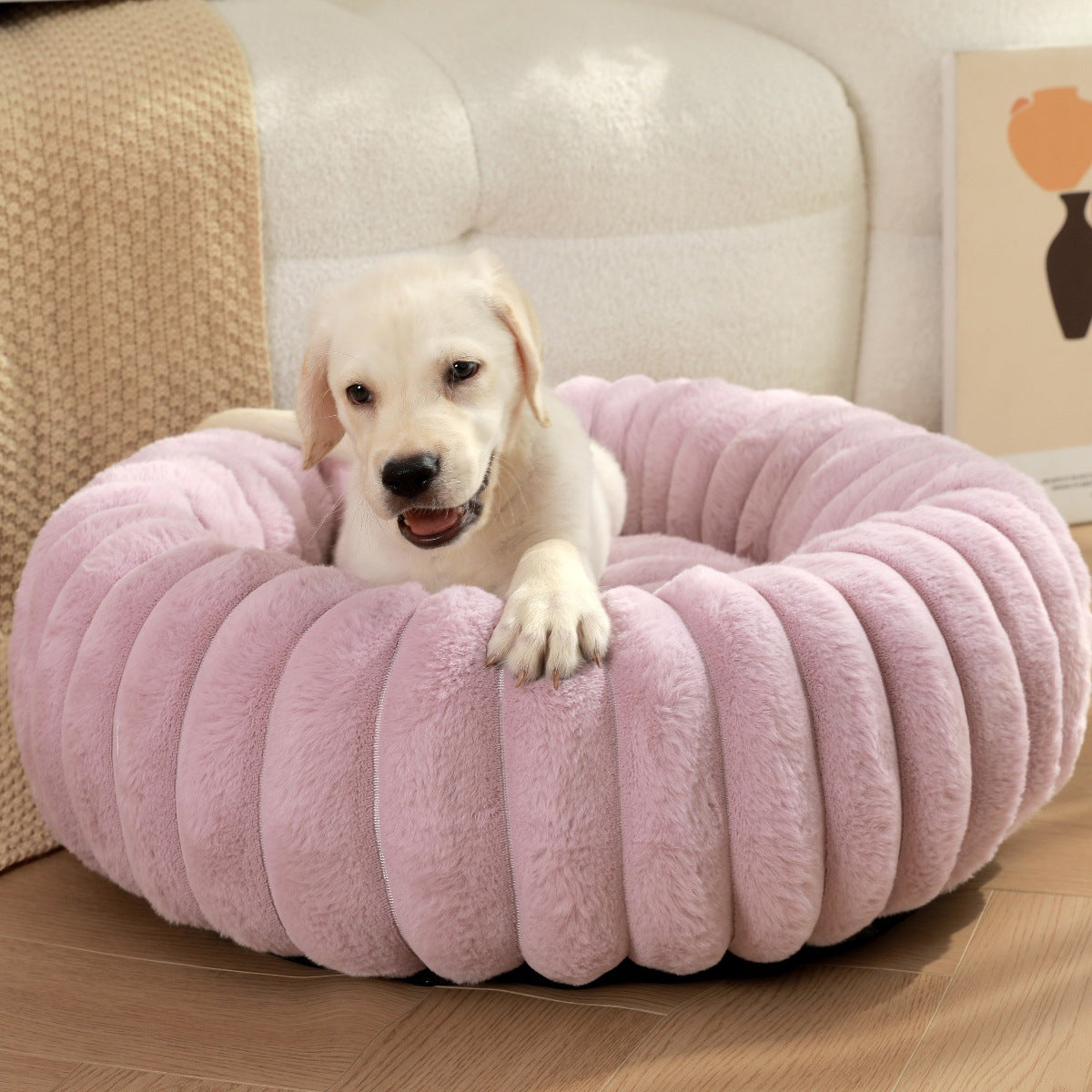 High Weight Plush Pet Bed Warm Round Nest